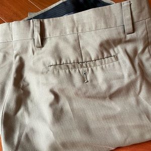 Men’s beige dress pants. These were only dry-cleaned.